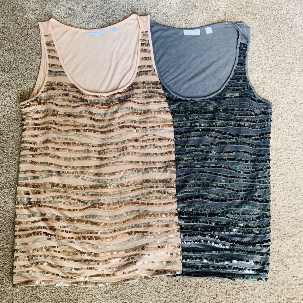 💜2/$10! New York and Company sequin tank bundle